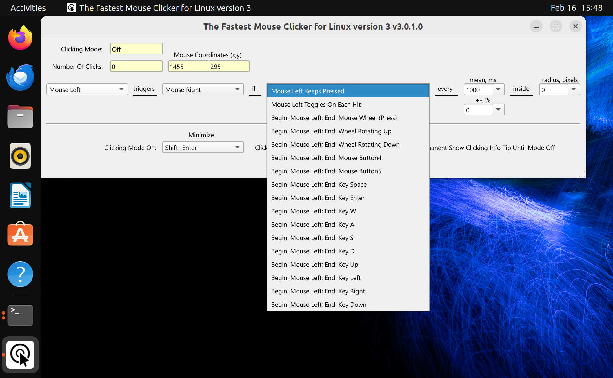 The Fastest Mouse Clicker for Linux version 3 - Linux - Ubuntu on Xorg - Mouse Left Keeps Pressed