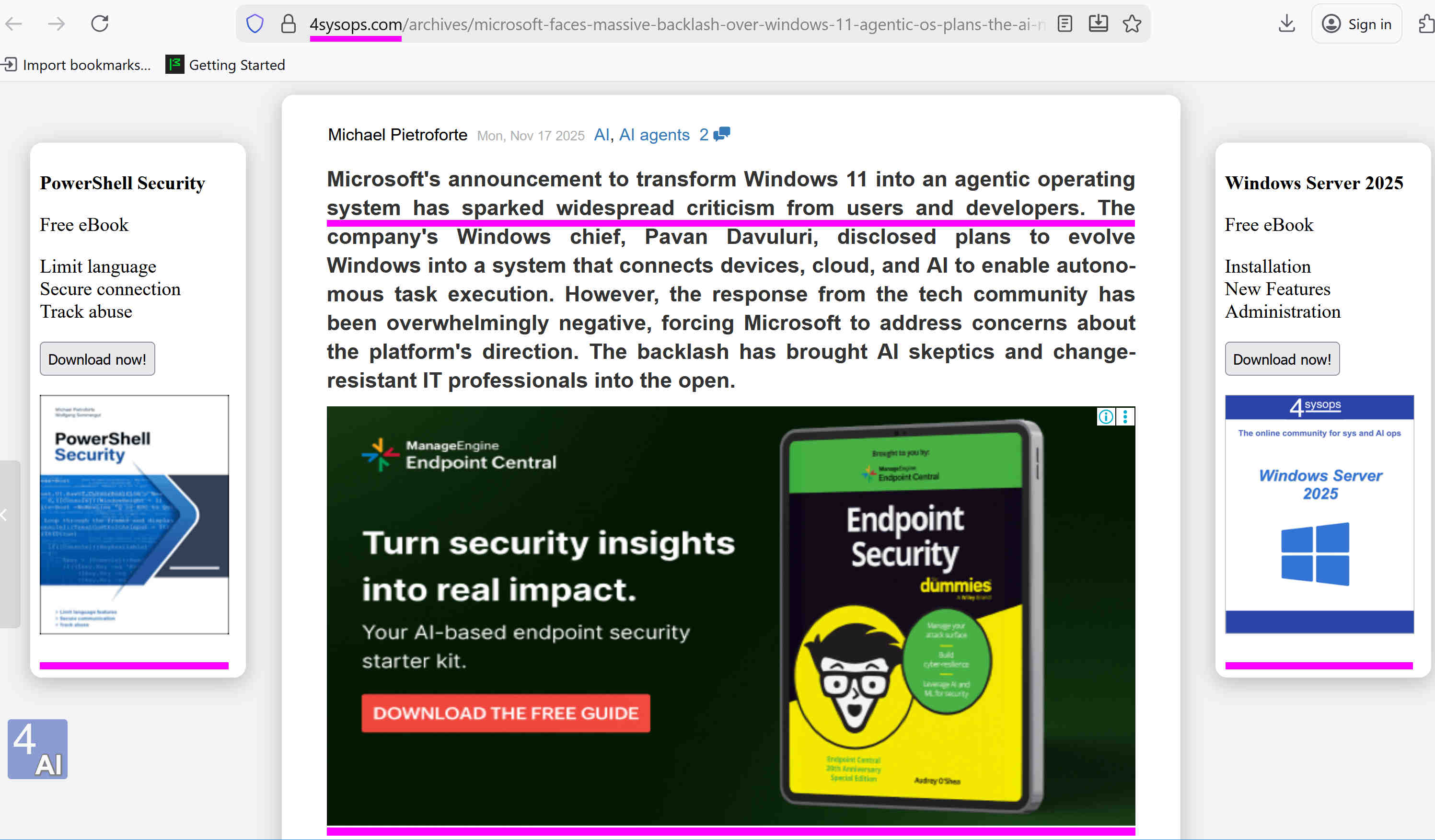 Example of a a paid Windows 11 as AI-powered agentic OS burning into global scandal