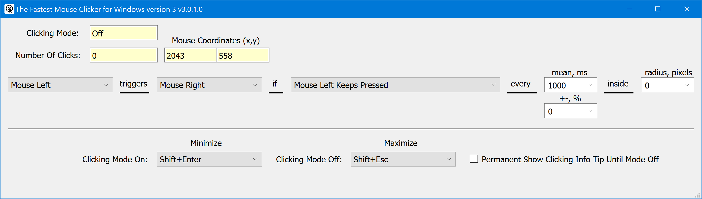 The Fastest Mouse Clicker for Windows version 3 version 3.0.1.0