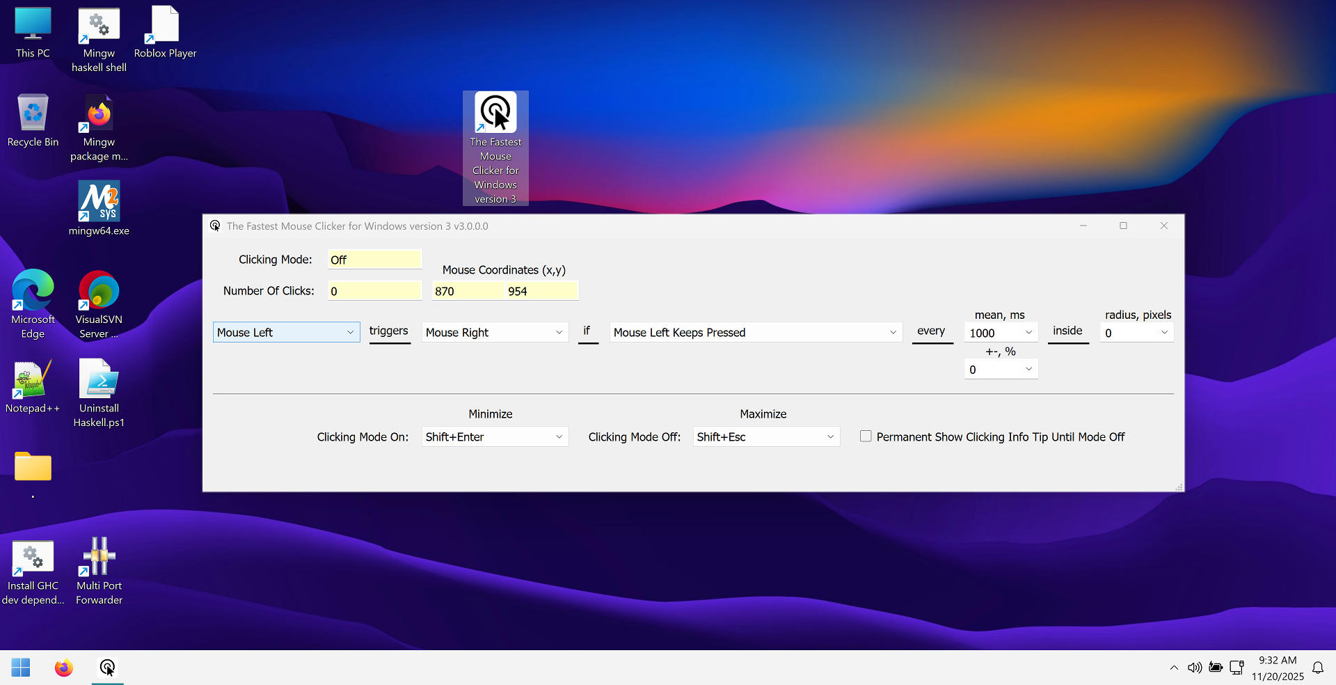 The Fastest Mouse Clicker for Windows version 3 - brand new Windows 11 screenshot